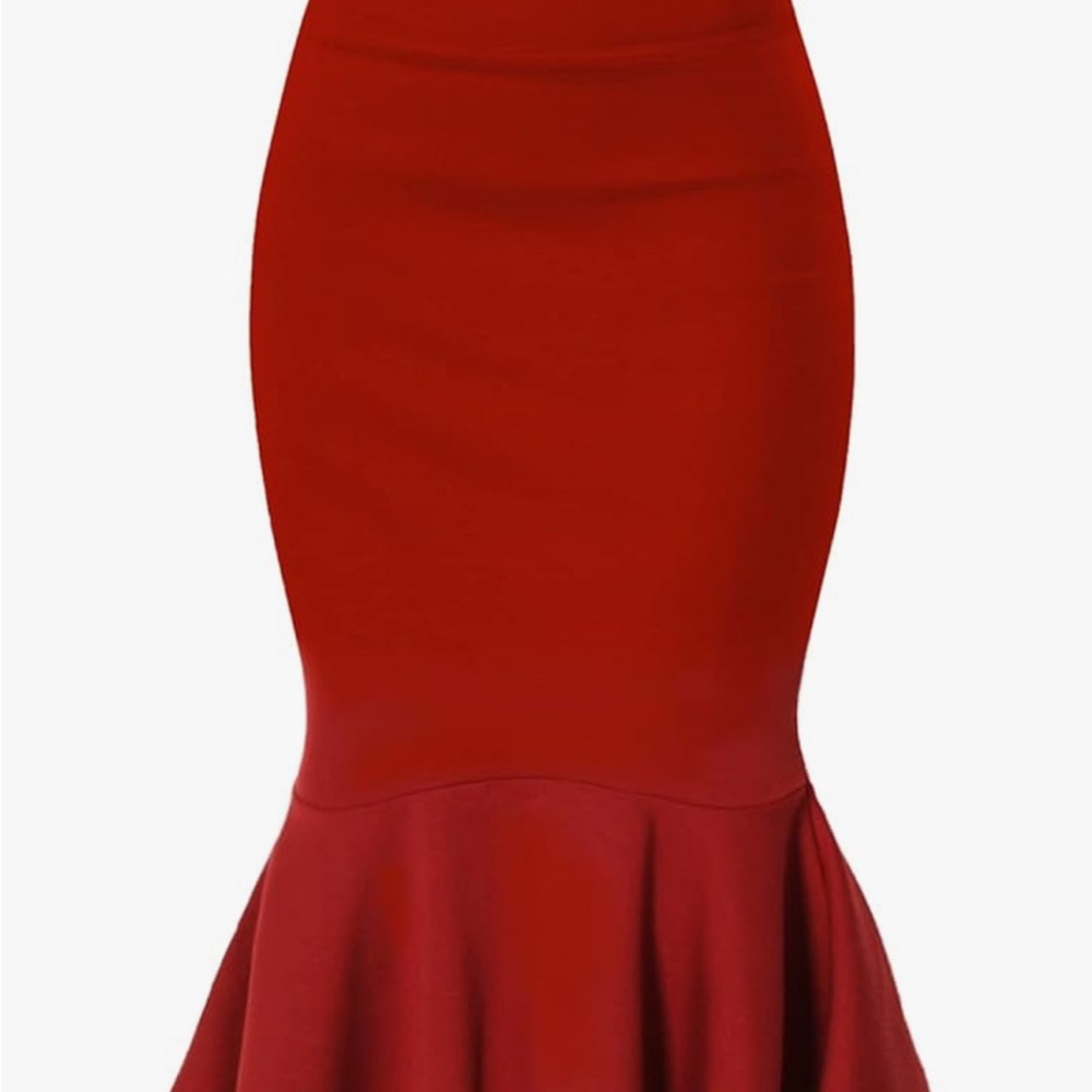Hybrid & Company Red Midi Skirt